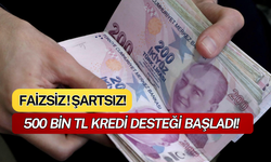 Faizsiz! Şartsız... 500 Bin TL Kredi Desteği Başladı!